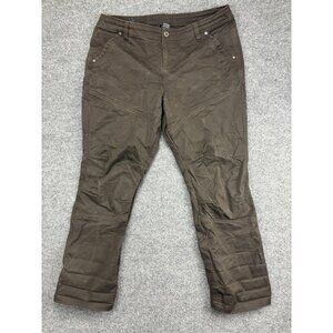 Kuhl Cargo Pants Womens 16 Short Brown Twill Straight Leg Adjustable Waist